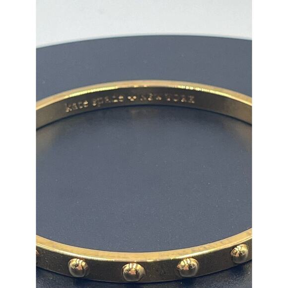 Kate Spade New York Beaded Dot Gold Plated‎ Narrow Bangle Bracelet - Picture 3 of 10